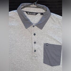 Travis Mathew Light Gray Polo with Dark Gray Accents